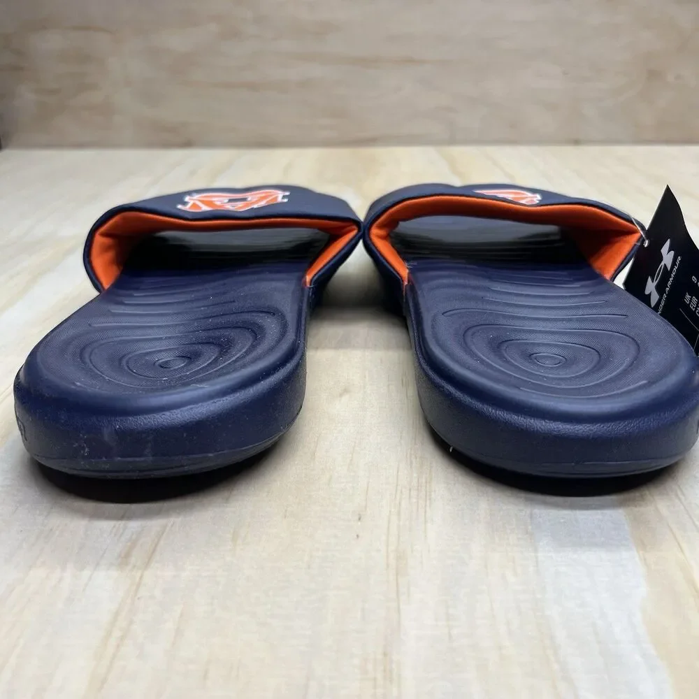 NEW sz 10 Auburn Tigers Under Armour Ansa Slide Sandals Blue